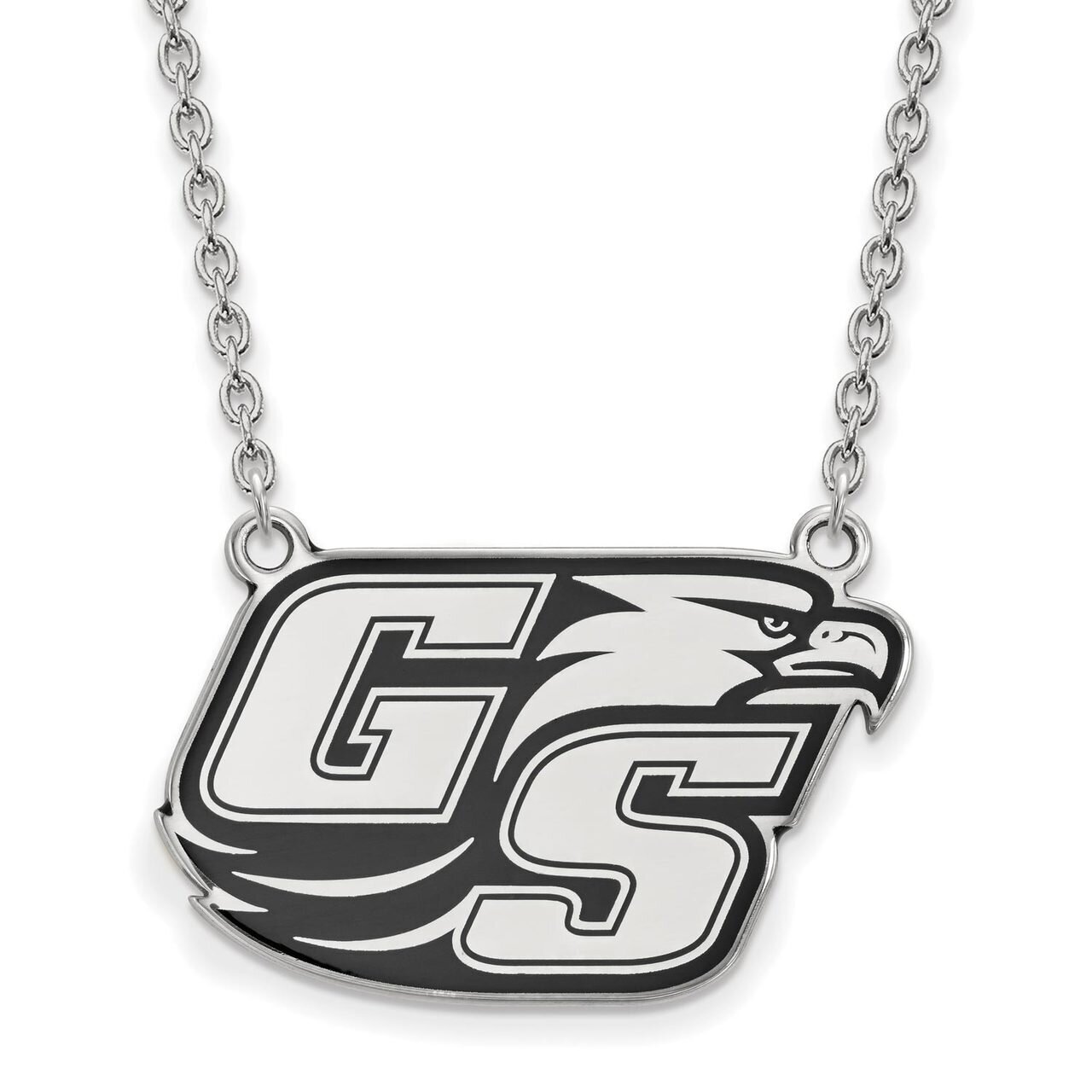 Georgia Southern University Large Enamel Pendant with Chain Necklace Sterling Silver SS015GSU-18, M…