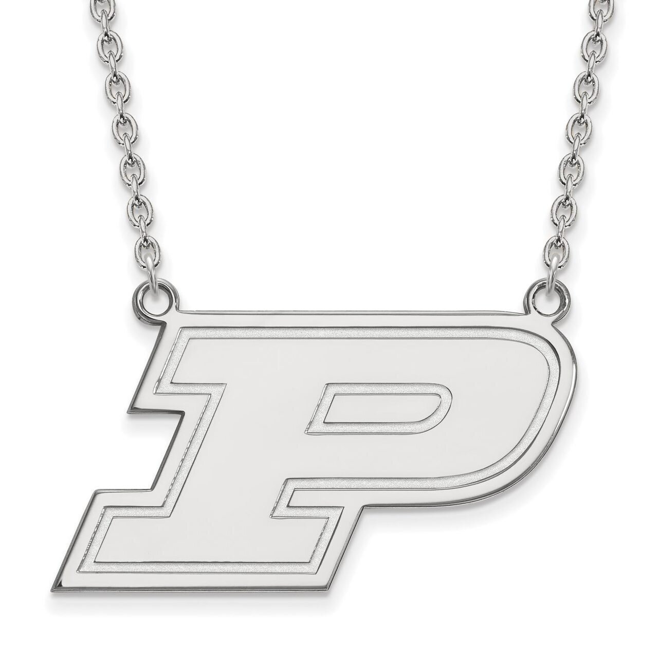Purdue Large Pendant with Chain Necklace Sterling Silver SS015PU-18