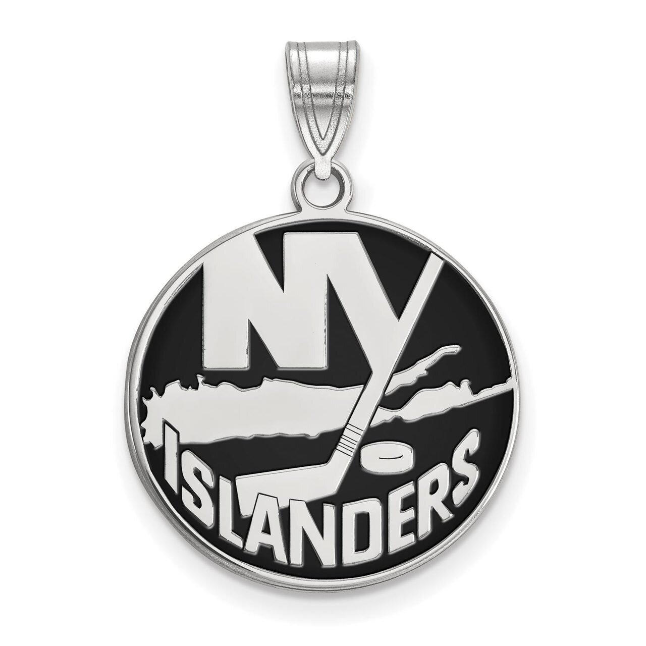 New York Islanders Large Enamel Pendant Sterling Silver SS016ISL