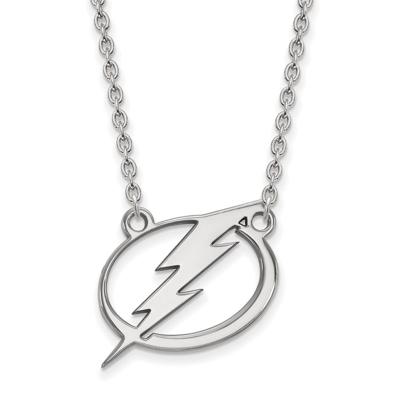 Tampa Bay Ligtning Large Pendant with Chain Necklace Sterling Silver SS016LIG-18