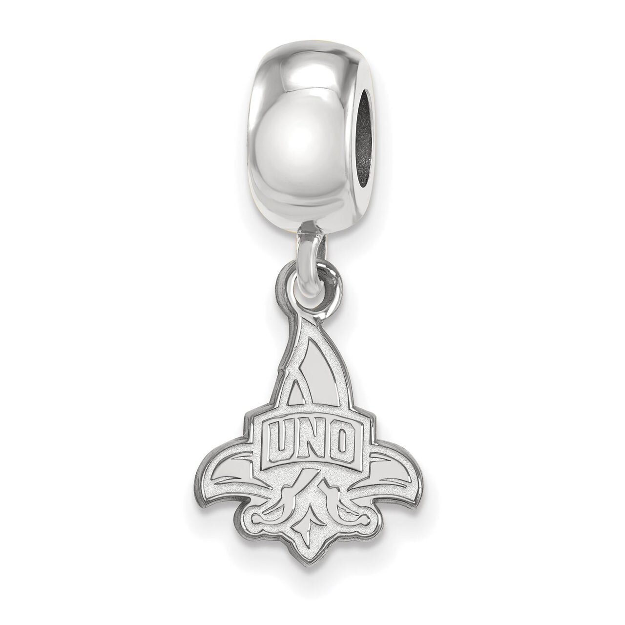 University of New Orleans Bead Charm Small Dangle Sterling Silver SS016UNO