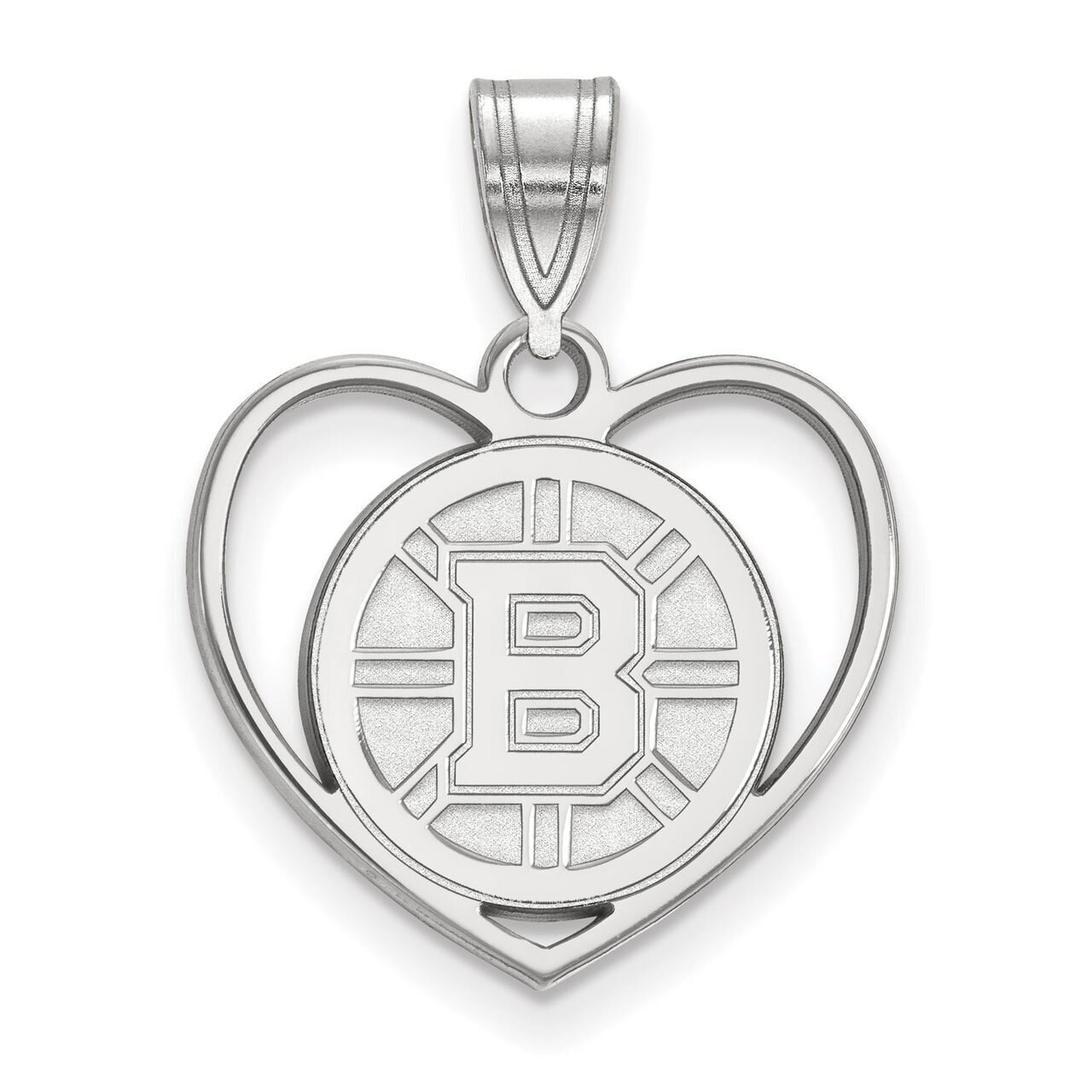 Boston Bruins Pendant in Heart Sterling Silver SS017BRI, MPN: SS017BRI, 886774764030
