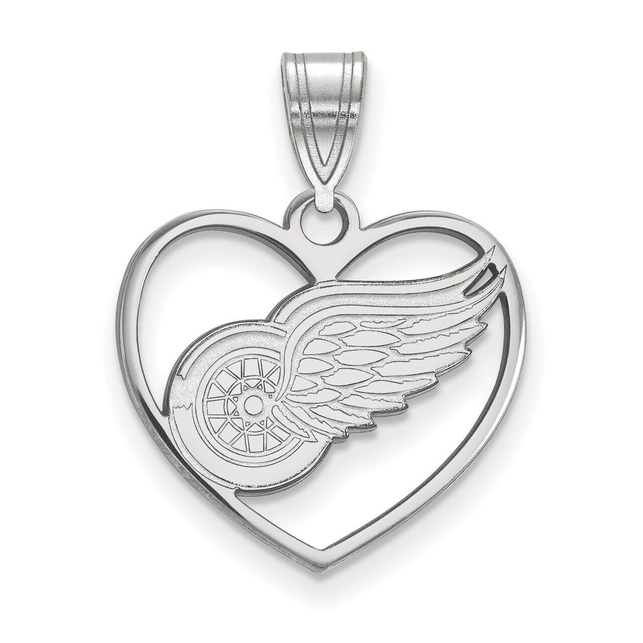 Detroit Red Wings Pendant in Heart Sterling Silver SS017RWI, MPN: SS017RWI, 886774763859
