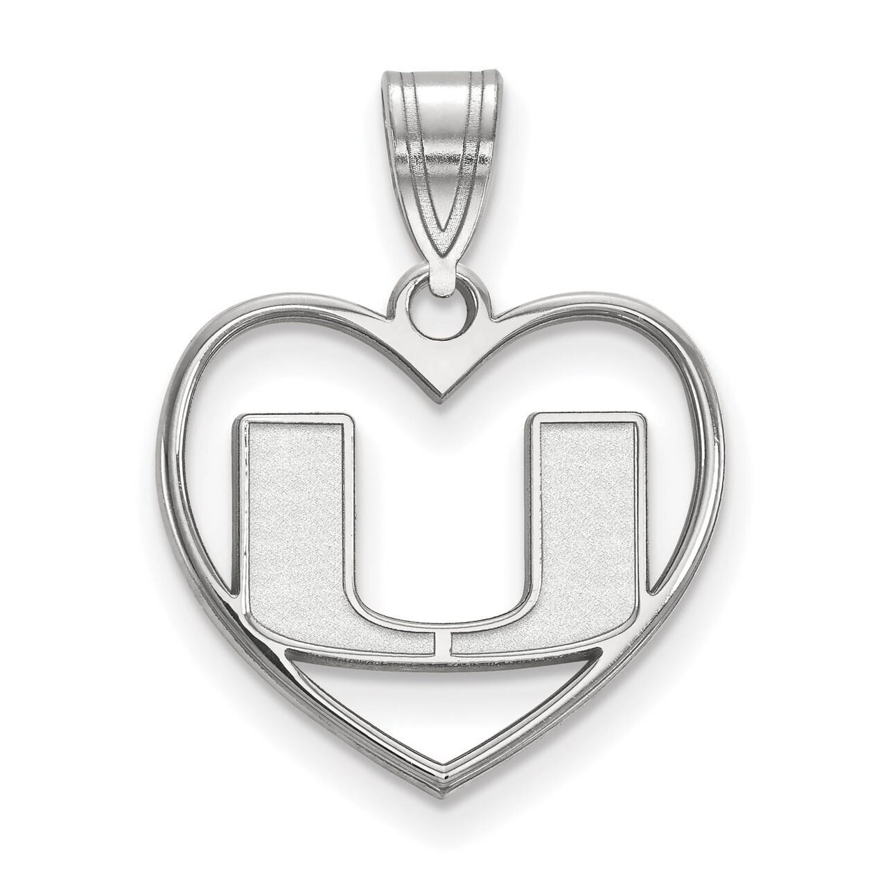 University of Miami Pendant in Heart Sterling Silver SS017UMF