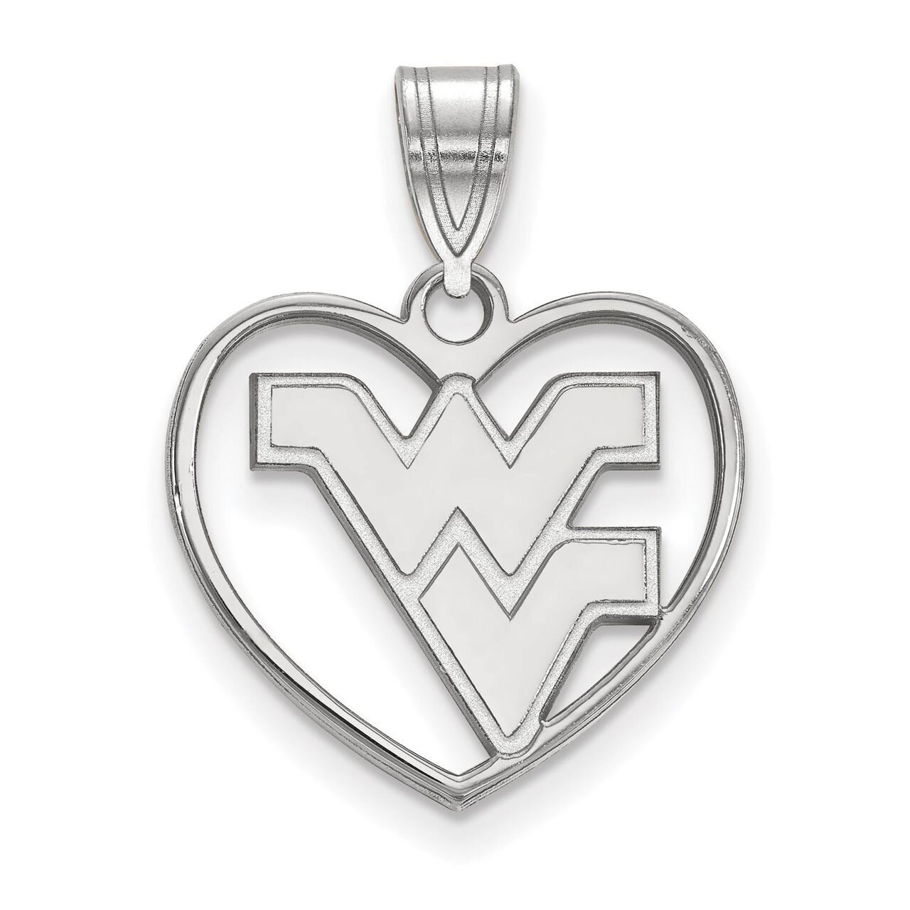 West Virginia University Pendant in Heart Sterling Silver SS017WVU, MPN: SS017WVU, 886774721859