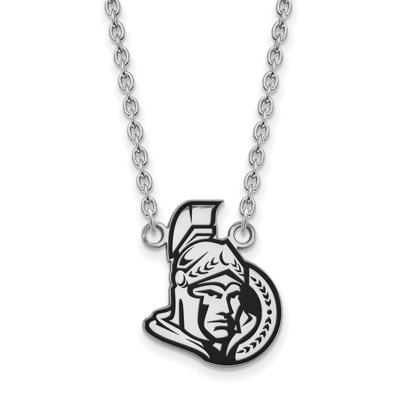 Ottawa Senators Large Enamel Pendant with Chain Necklace Sterling Silver SS019SEN-18, MPN: SS019SEN…