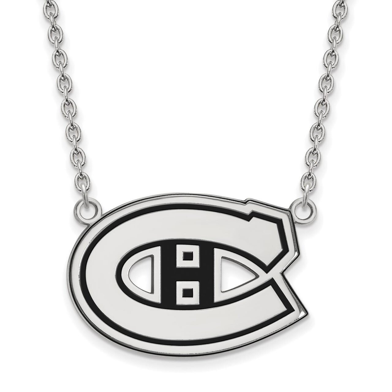 Montreal Canadiens Large Enamel Pendant with Chain Necklace Sterling Silver SS020CAN-18, MPN: SS020…