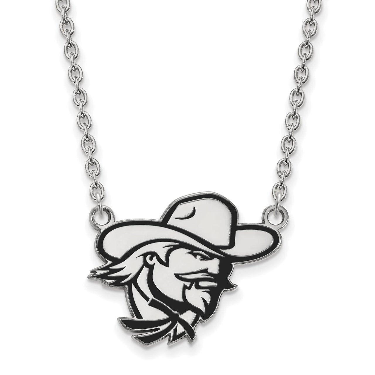 Eastern Kentucky University Large Enamel Pendant with Chain Necklace Sterling Silver SS021EKU-18