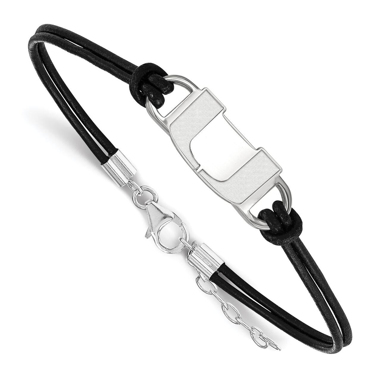 University of Miami Leather Bracelet Small Center Sterling Silver SS023UMF-7, MPN: SS023UMF-7, 8867…