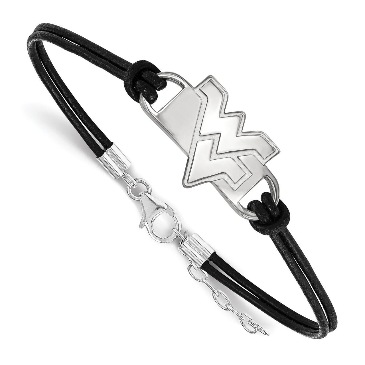 West Virginia University Leather Bracelet Small Center Sterling Silver SS023WVU-7, MPN: SS023WVU-7,…