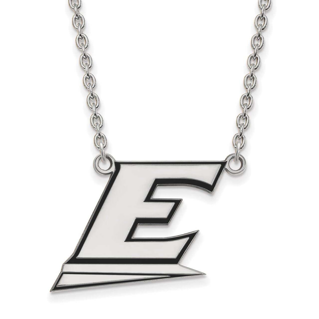 Eastern Kentucky University Large Enamel Pendant with Chain Necklace Sterling Silver SS024EKU-18