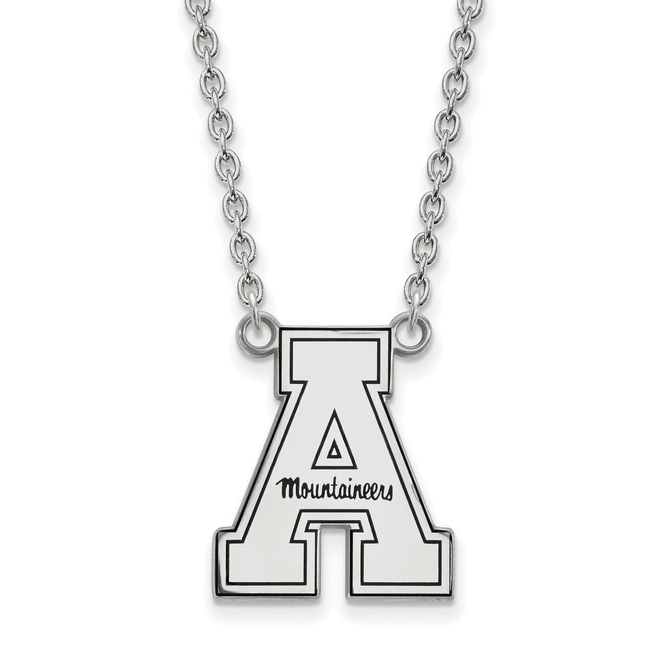 Appalachian State University Enamel Large Pendant with Chain Necklace Sterling Silver SS025APS-18, …