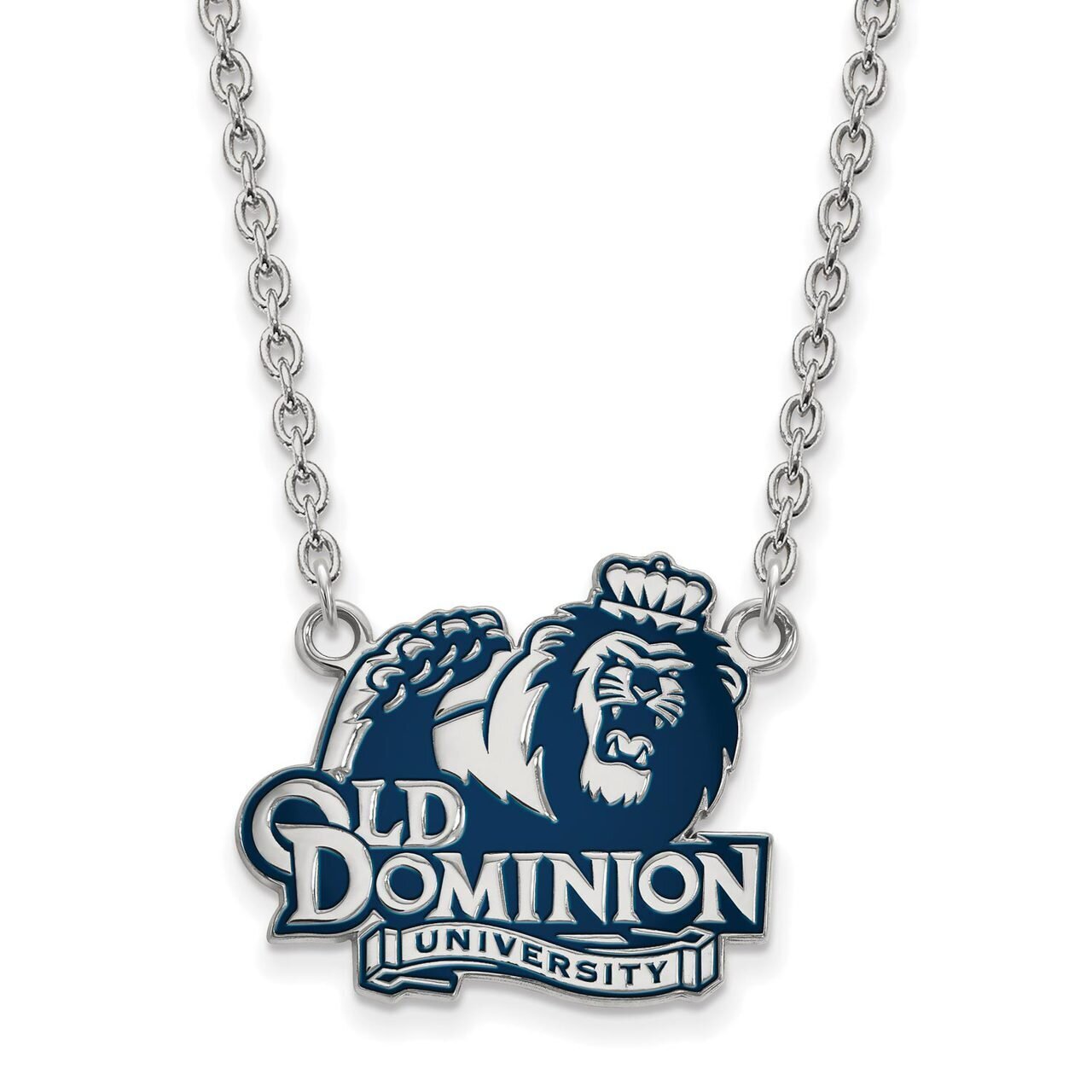 Old Dominion University Large Enamel Pendant with Chain Necklace Sterling Silver SS027ODU-18, MPN: …