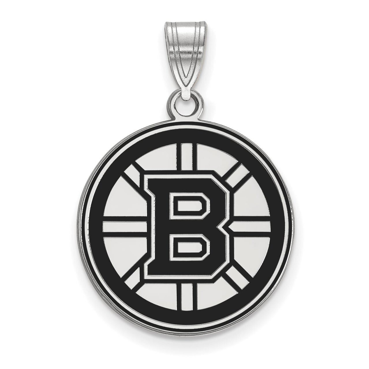 Boston Bruins Large Enamel Pendant Sterling Silver SS029BRI, MPN: SS029BRI, 886774748191