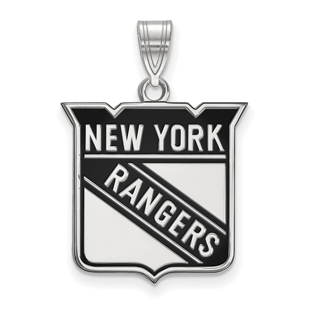 New York Rangers Large Enamel Pendant Sterling Silver SS029RNG