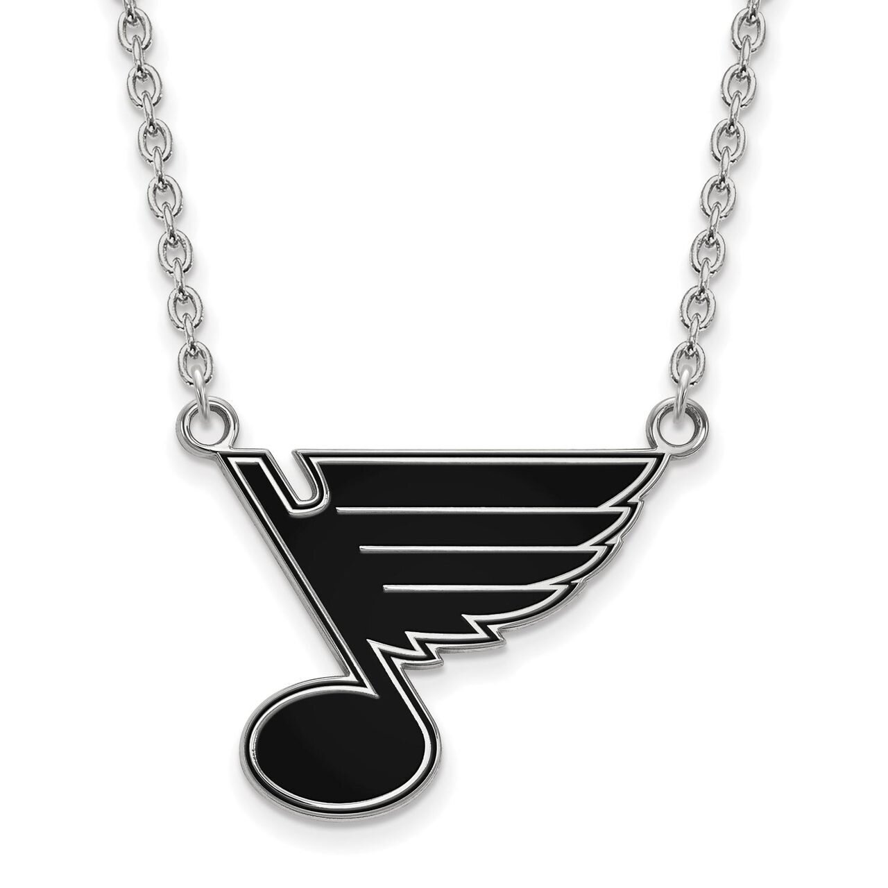 Saint Louis Blues Large Enamel Pendant with Chain Necklace Sterling Silver SS030BLE-18, MPN: SS030B…