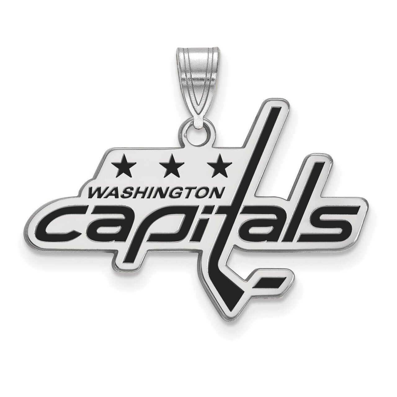 Washington Capitals Large Enamel Pendant Sterling Silver SS030CAP