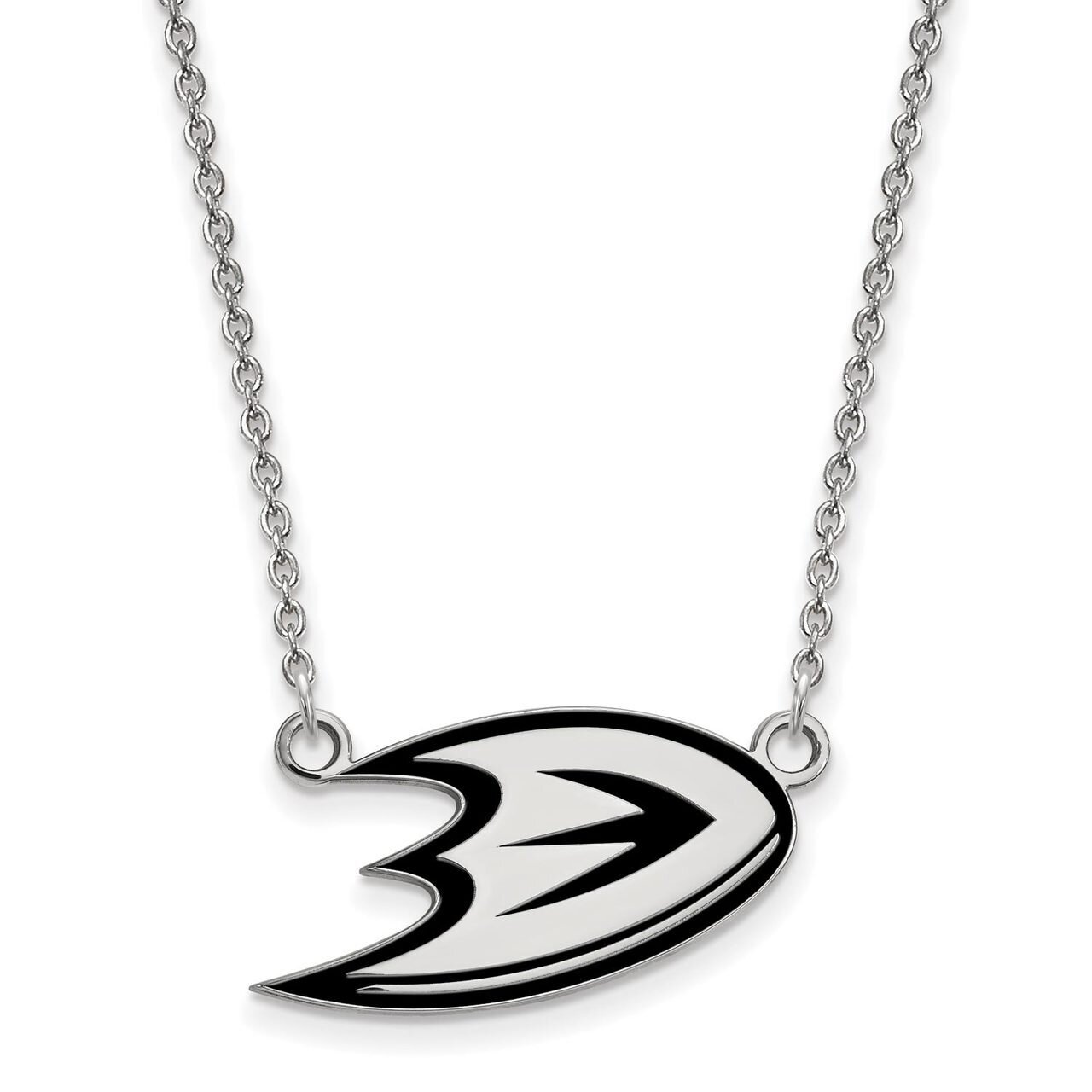Anaheim Ducks Small Enamel Pendant with Chain Necklace Sterling Silver SS030MDU-18, MPN: SS030MDU-1…