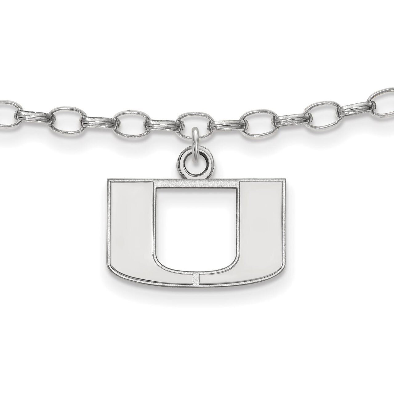 University of Miami Anklet Sterling Silver SS030UMF