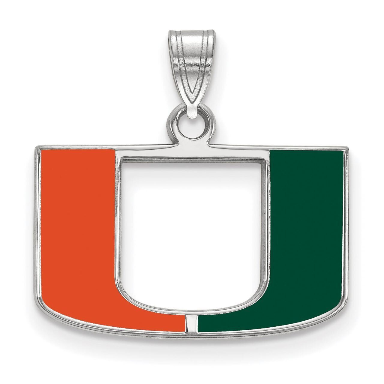 University of Miami Small Enamel Pendant Sterling Silver SS031UMF, MPN: SS031UMF, 886774724706