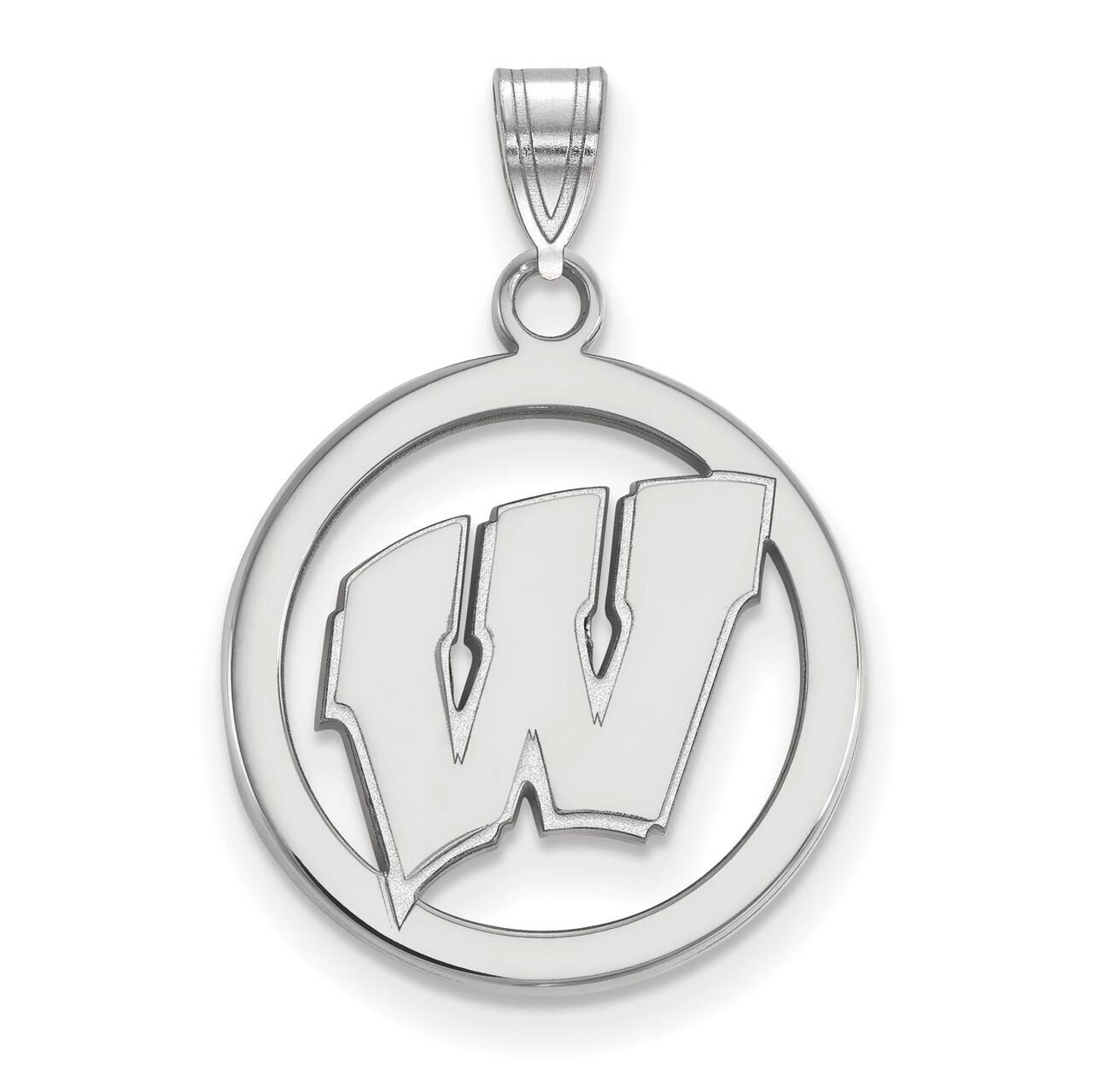 University of Wisconsin Sm Pendant in Circle Sterling Silver SS033UWI, MPN: SS033UWI, 886774723761