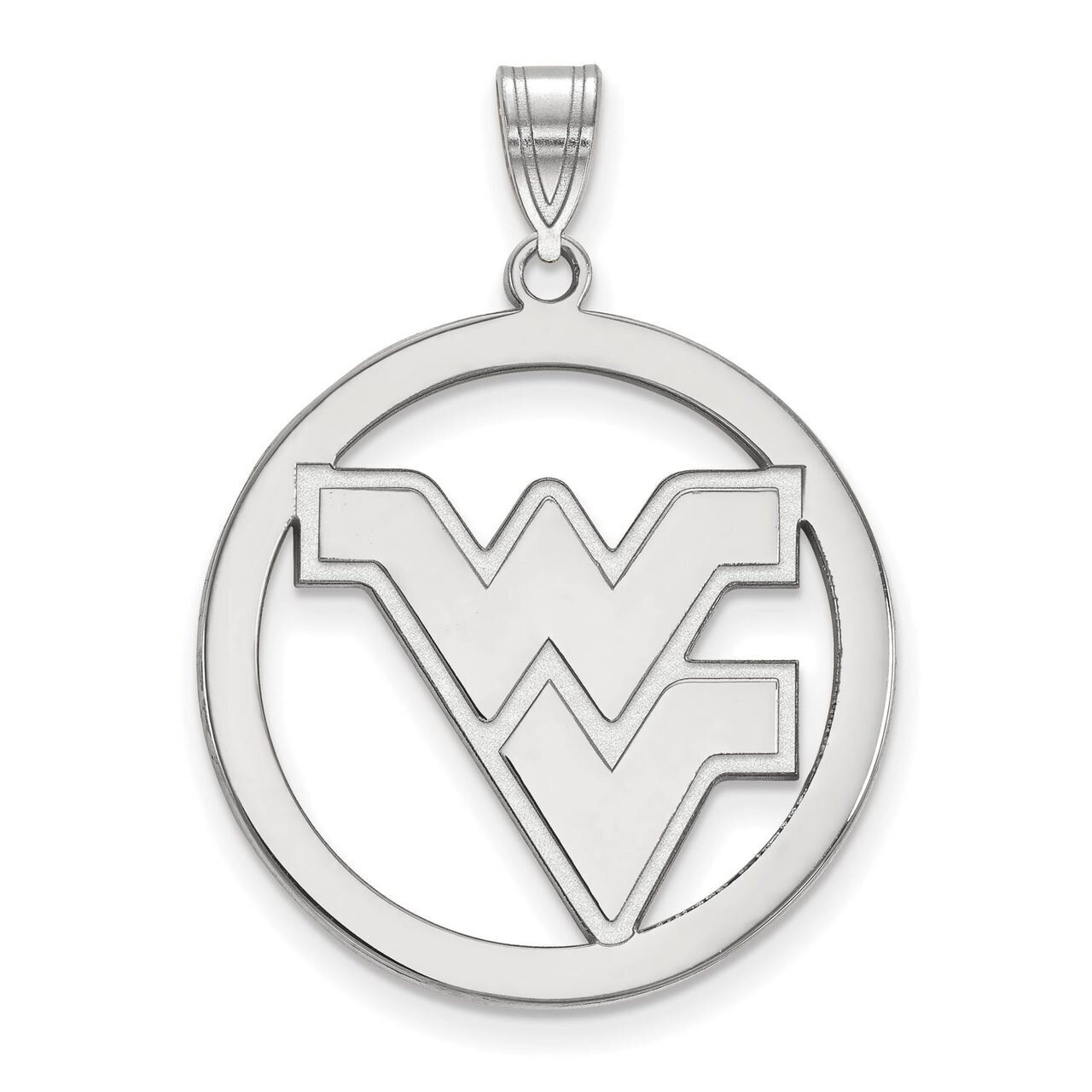 West Virginia University L Pendant in Circle Sterling Silver SS034WVU