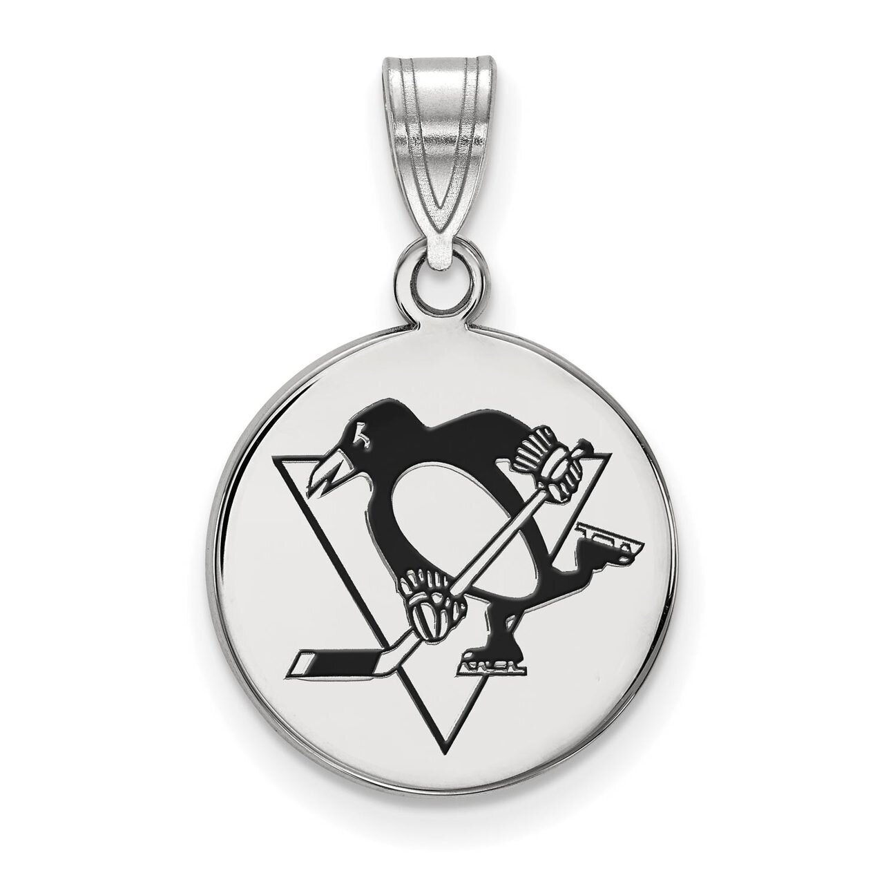 Pittsburh Penguins Medium Enamel Disc Pendant Sterling Silver SS035PEN, MPN: SS035PEN, 886774748436