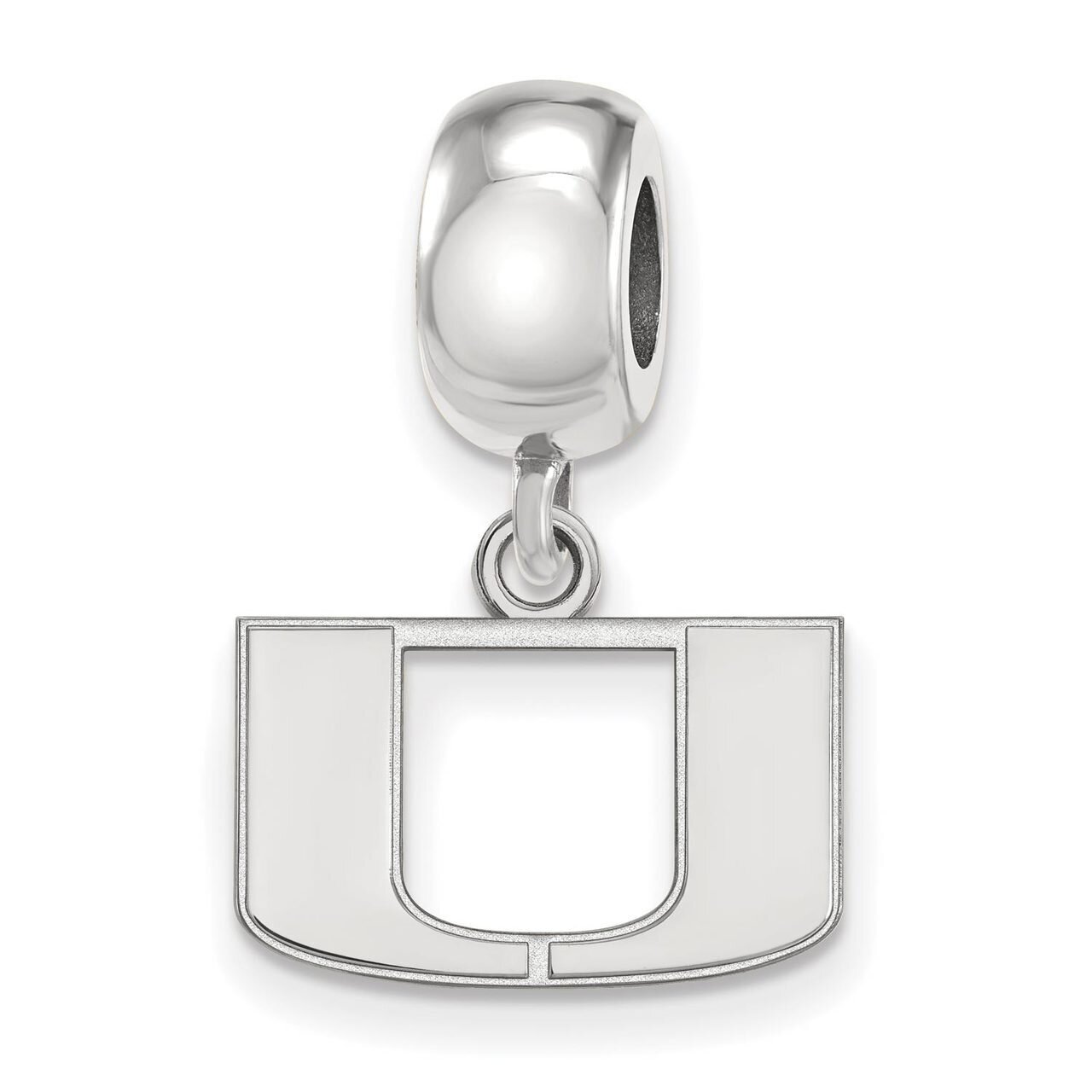 University of Miami Bead Charm x-Small Dangle Sterling Silver SS035UMF