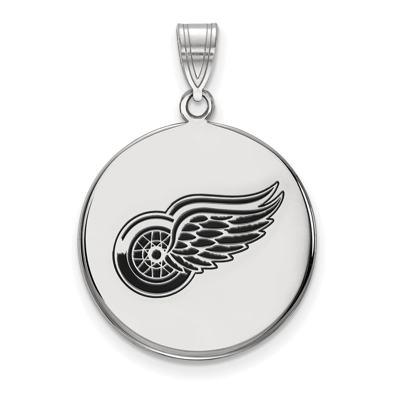 Detroit Red Wings Large Enamel Disc Pendant Sterling Silver SS037RWI, MPN: SS037RWI, 886774748528
