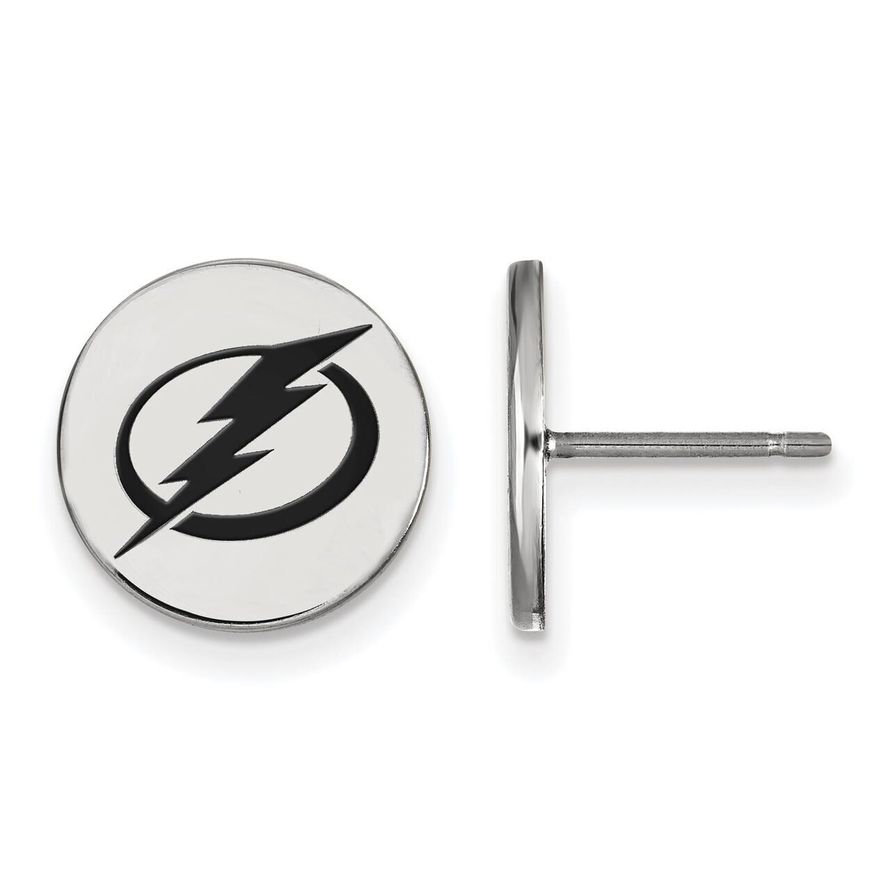 Tampa Bay Ligtning Small Enamel Disc Earring Sterling Silver SS038LIG