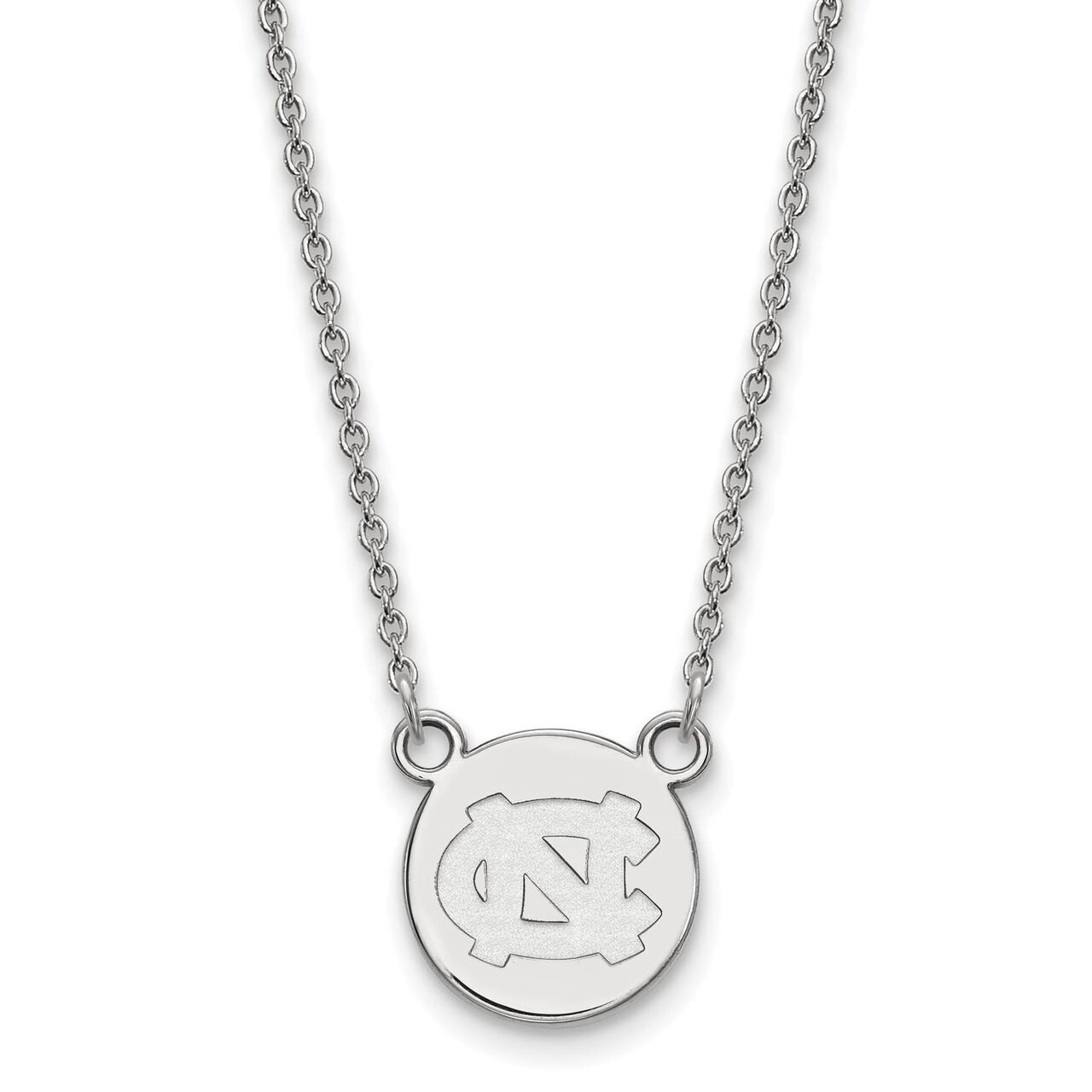 University of North Carolina Small Disc with Chain Necklace Sterling Silver SS038UNC-18, MPN: SS038…