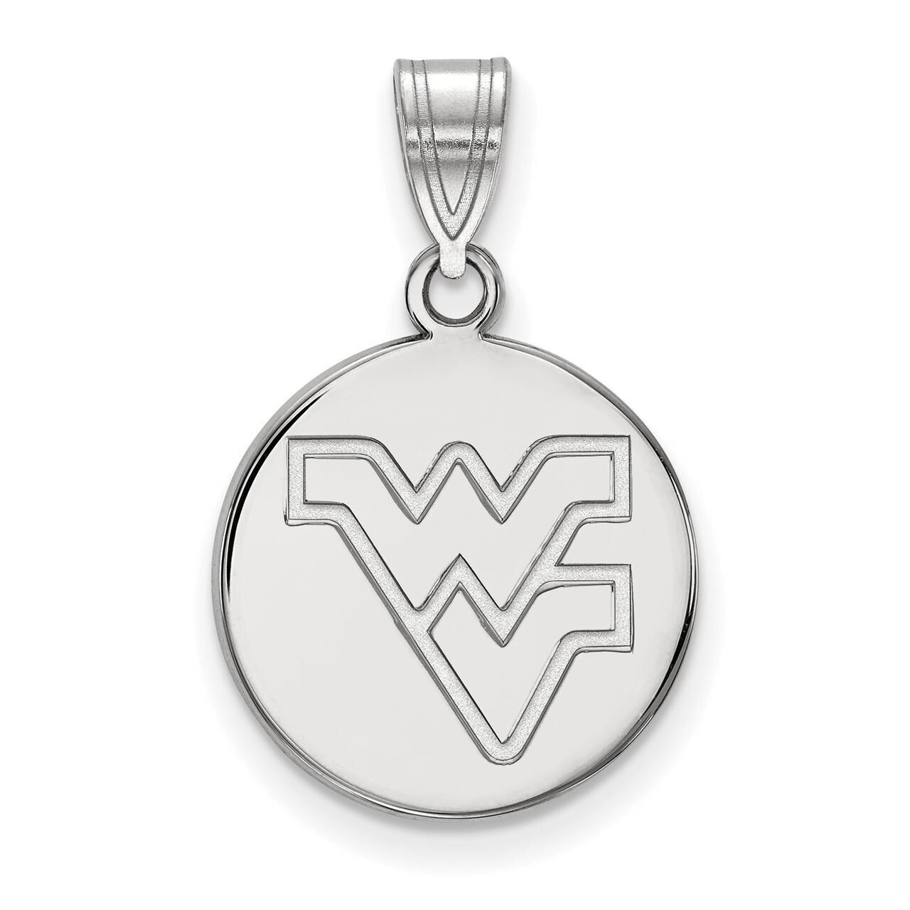 West Virginia University Medium Disc Pendant Sterling Silver SS039WVU