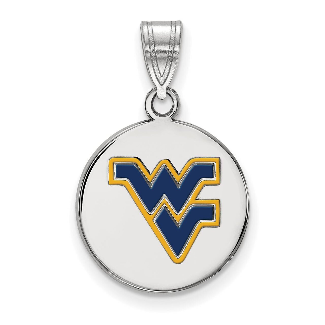 West Virginia University Medium Enamel Disc Pendant Sterling Silver SS040WVU, MPN: SS040WVU, 886774…