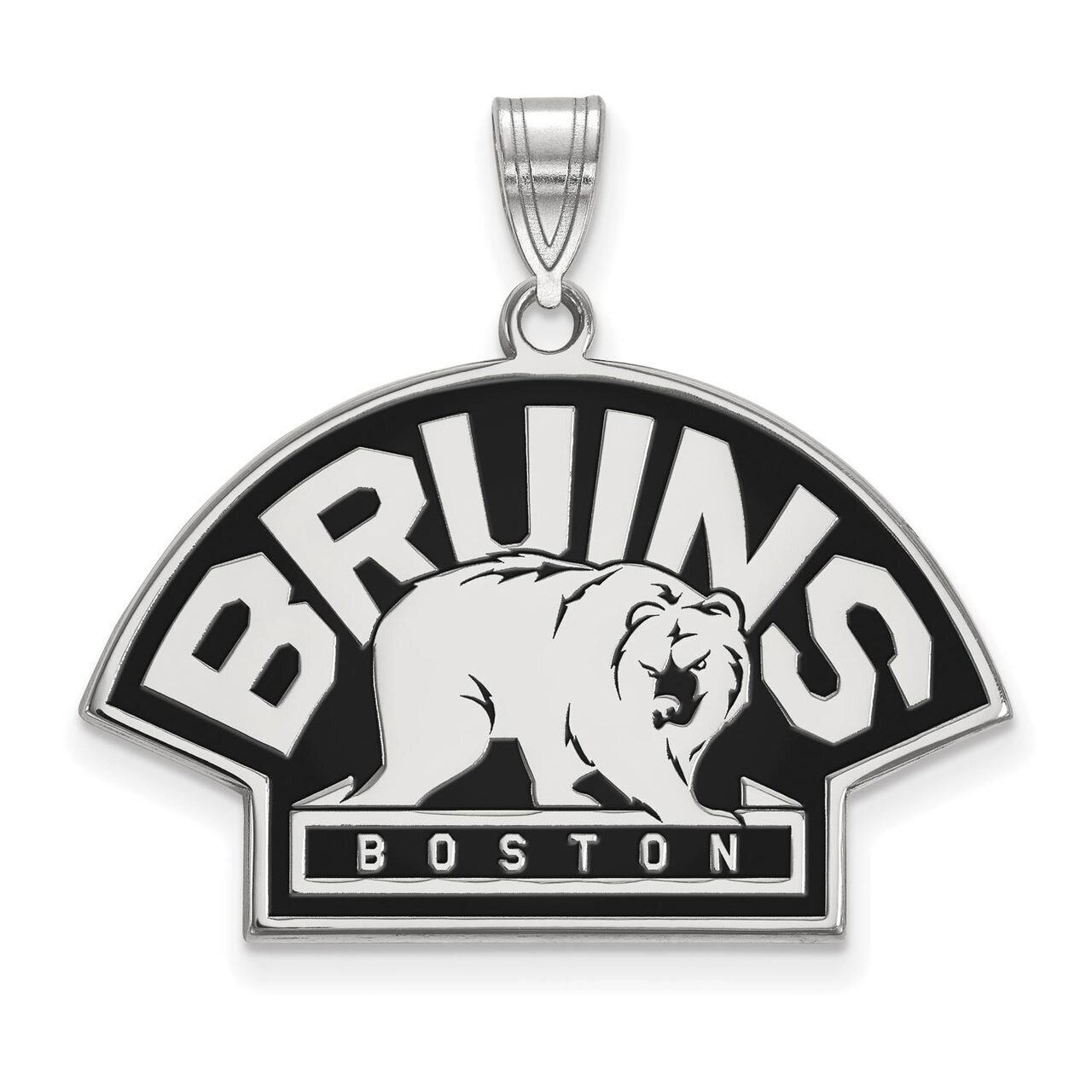 Boston Bruins Large Enamel Pendant Sterling Silver SS043BRI, MPN: SS043BRI, 886774748658