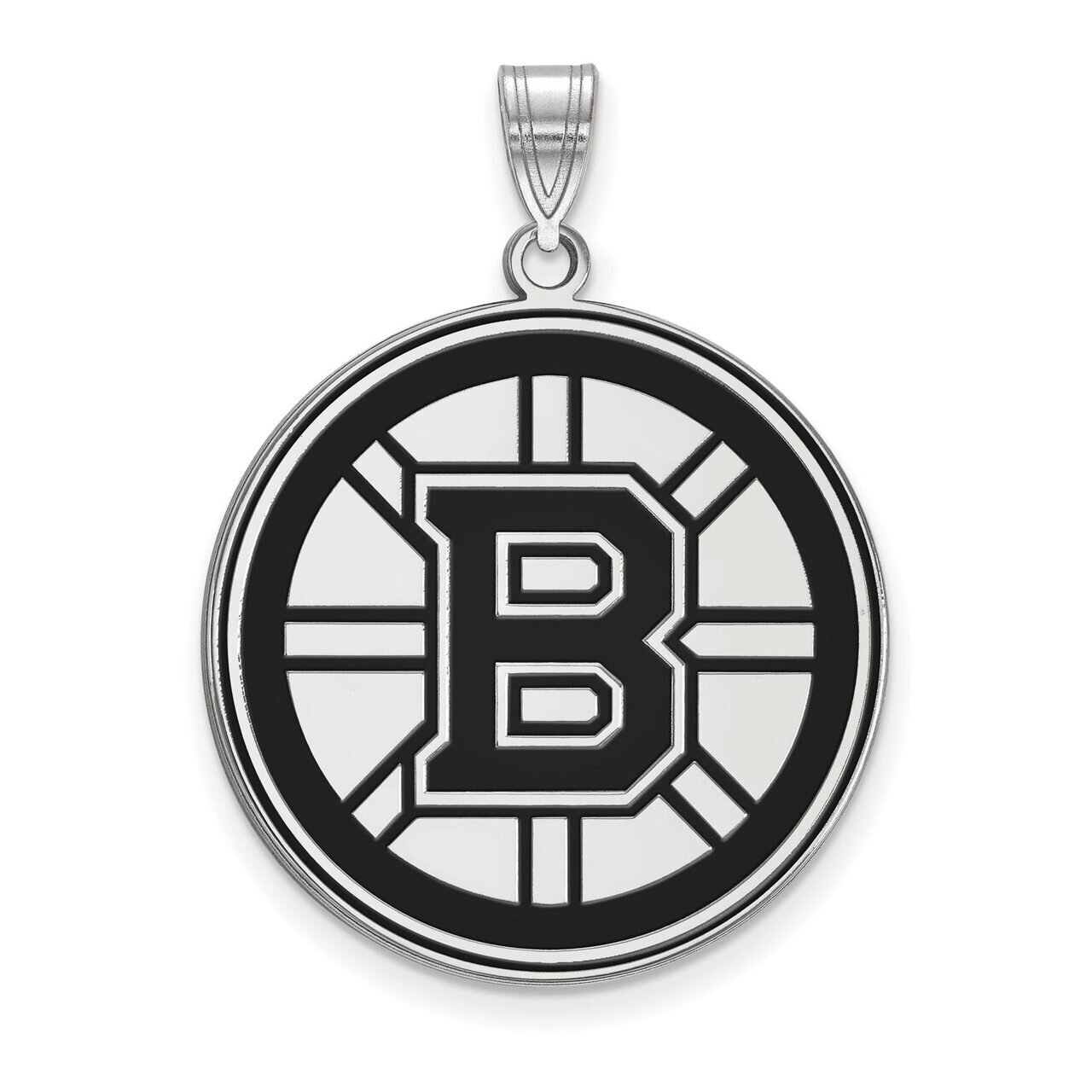 Boston Bruins XLarge Enamel Pendant Sterling Silver SS044BRI, MPN: SS044BRI, 886774748665