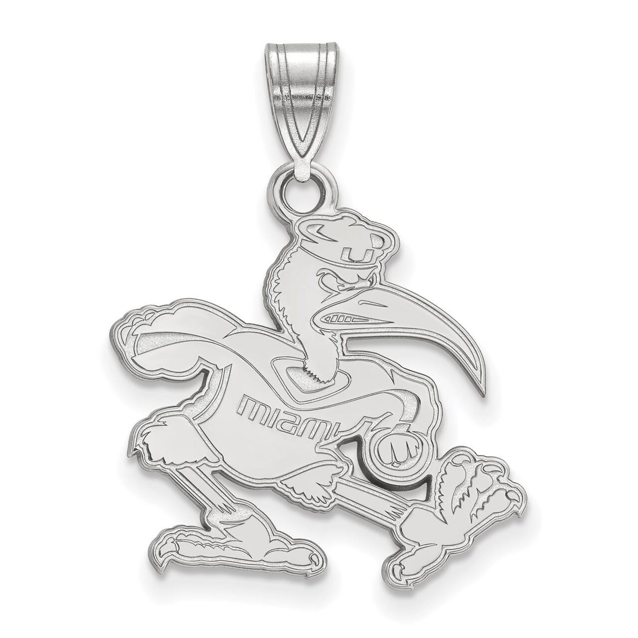 University of Miami Large Pendant Sterling Silver SS046UMF