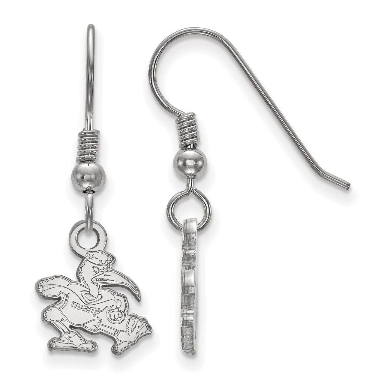University of Miami x-Small Dangle Earring Wire Sterling Silver SS048UMF, MPN: SS048UMF, 8867747242…