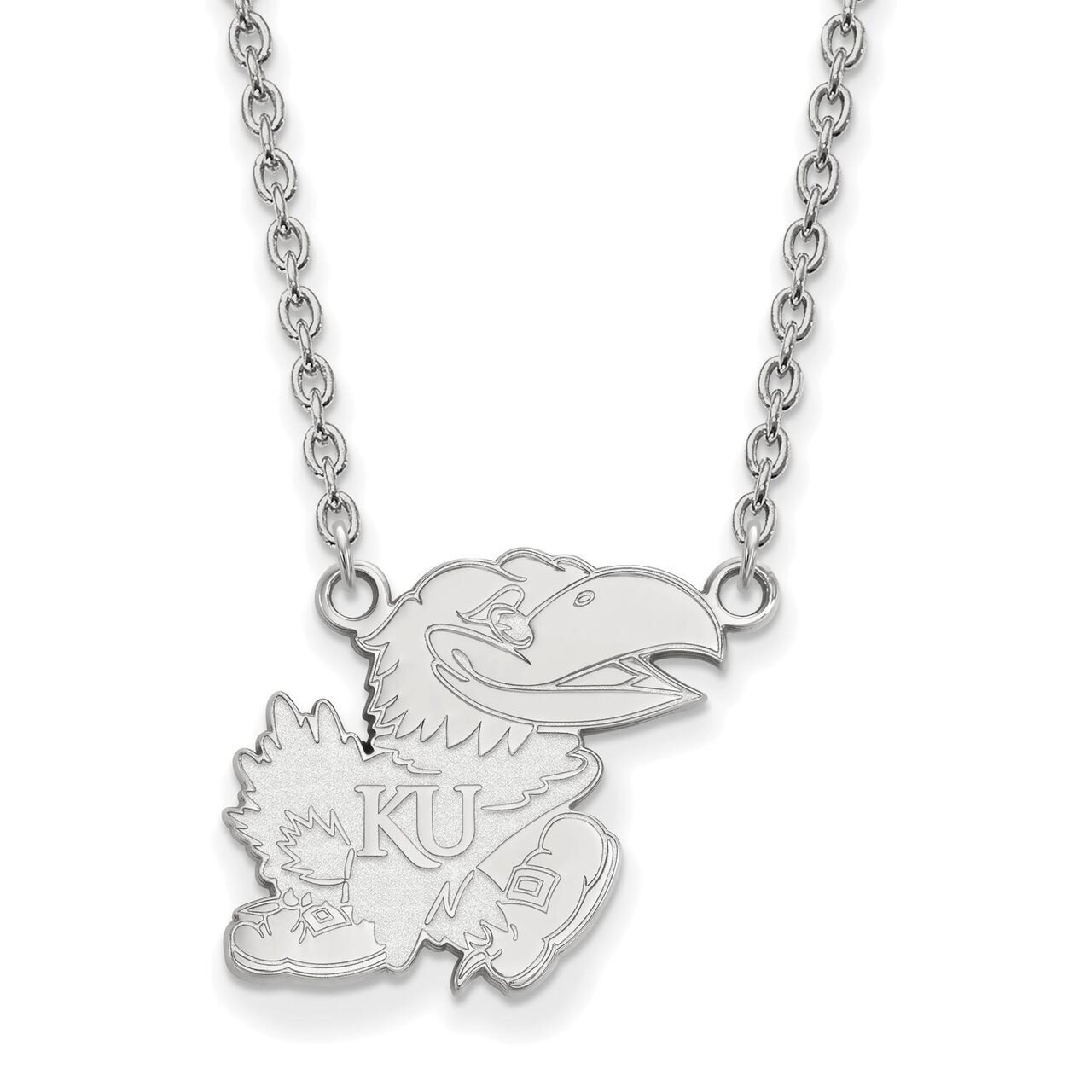 University of Kansas Large Pendant with Chain Necklace Sterling Silver SS058UKS-18, MPN: SS058UKS-1…