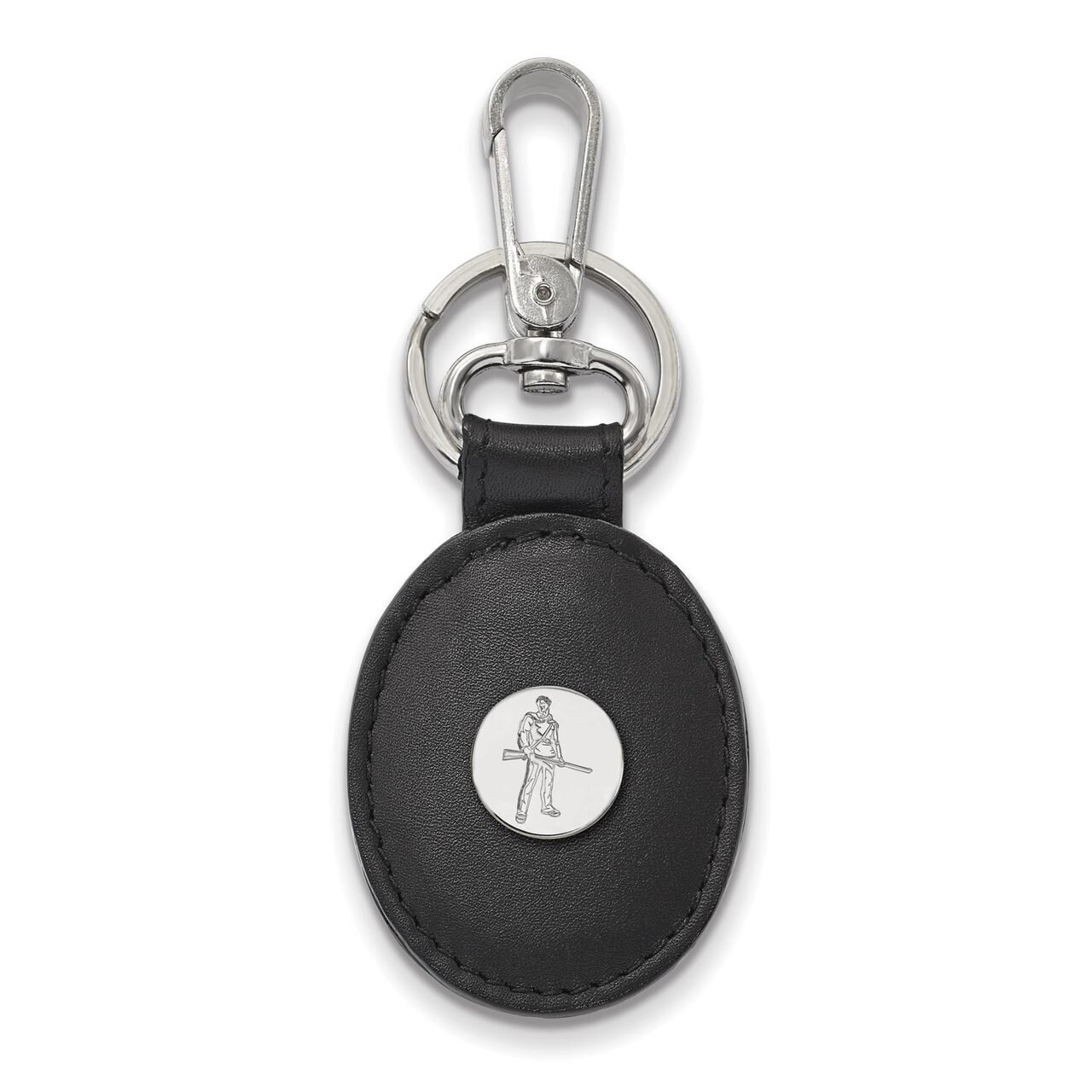 West Virginia University Black Leather Oval Key Chain Sterling Silver SS061WVU-K1, MPN: SS061WVU-K1…