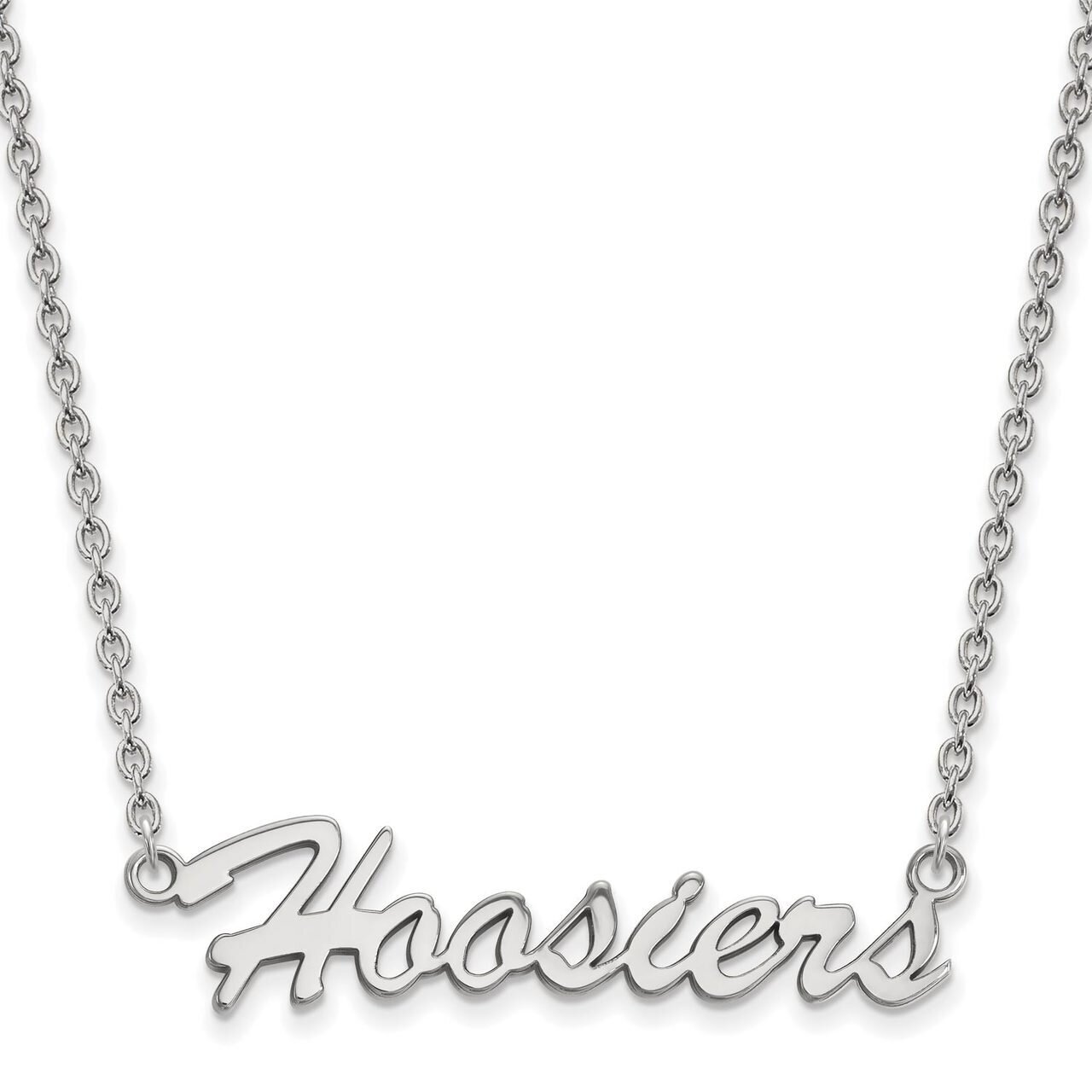 Indiana University Medium Pendant with Chain Necklace Sterling Silver SS065IU-18
