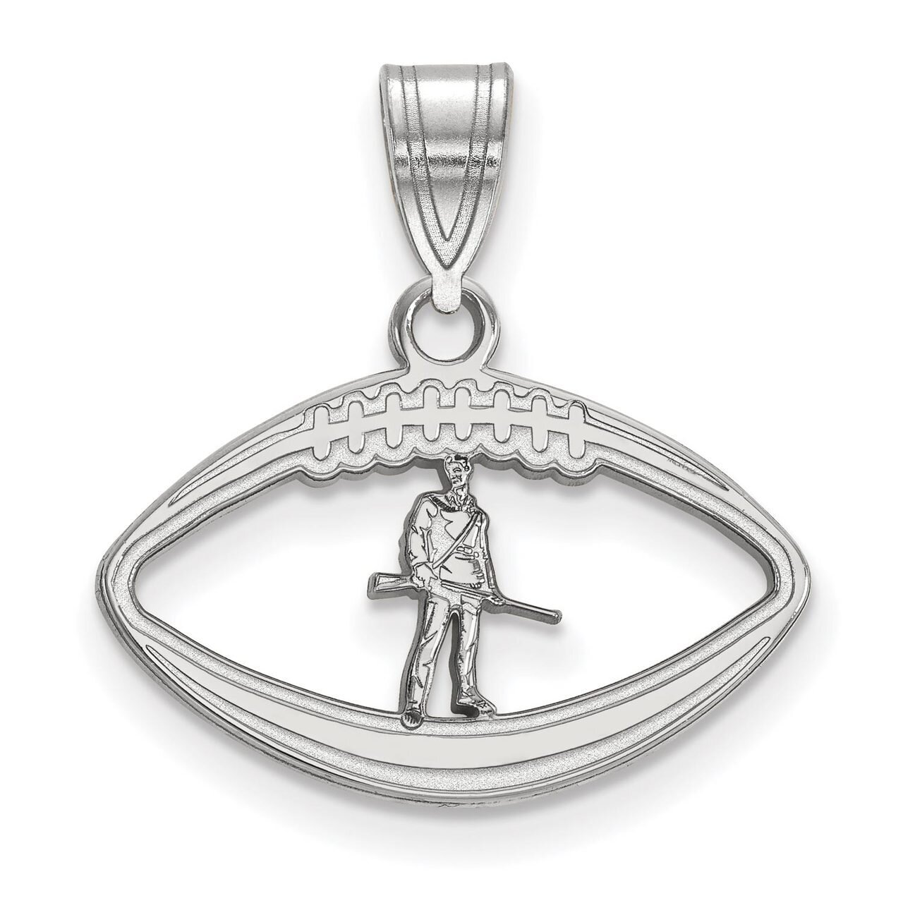 West Virginia University in Football Pendant Sterling Silver SS065WVU, MPN: SS065WVU, 886774721910