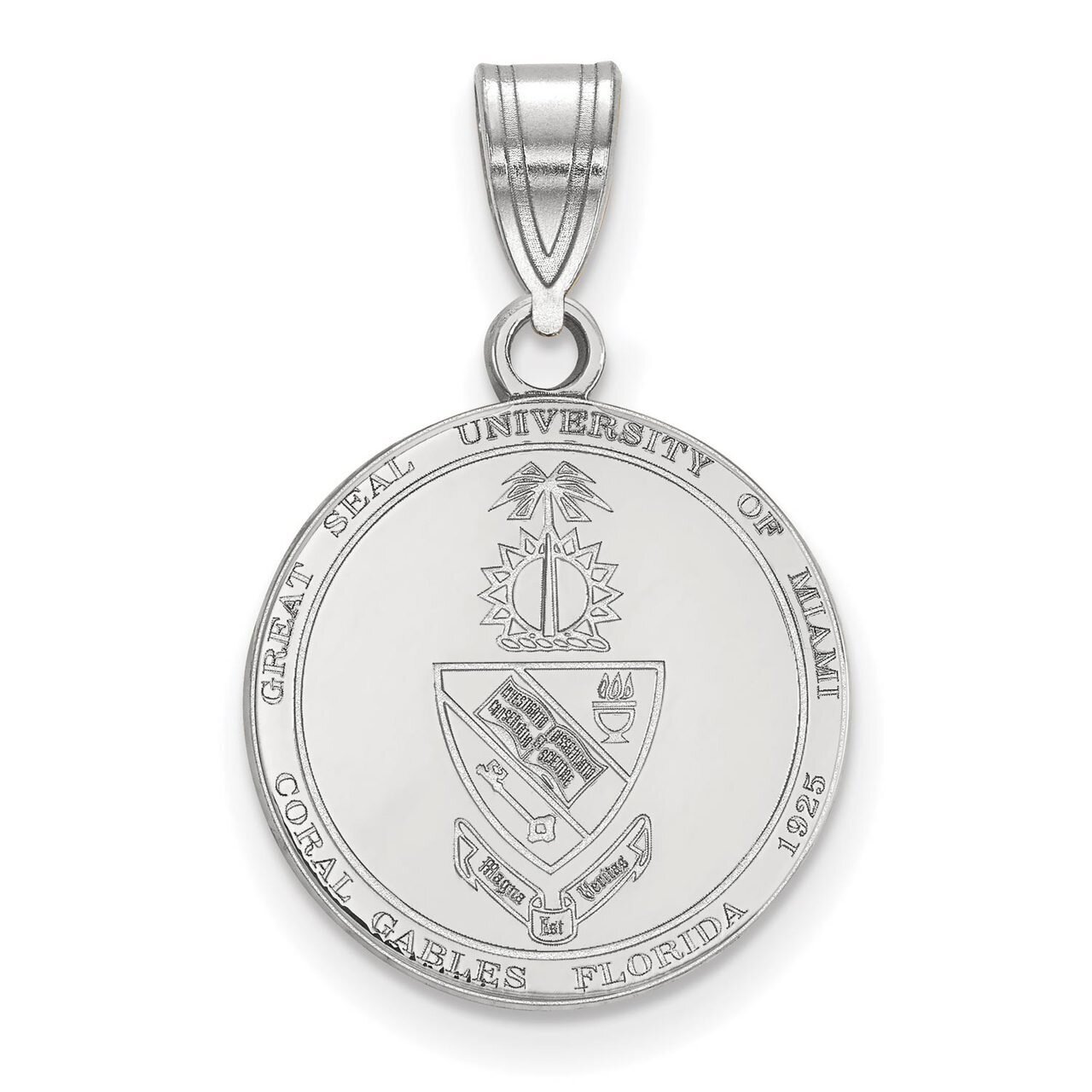 University of Miami Medium Crest Pendant Sterling Silver SS066UMF, MPN: SS066UMF, 886774724843