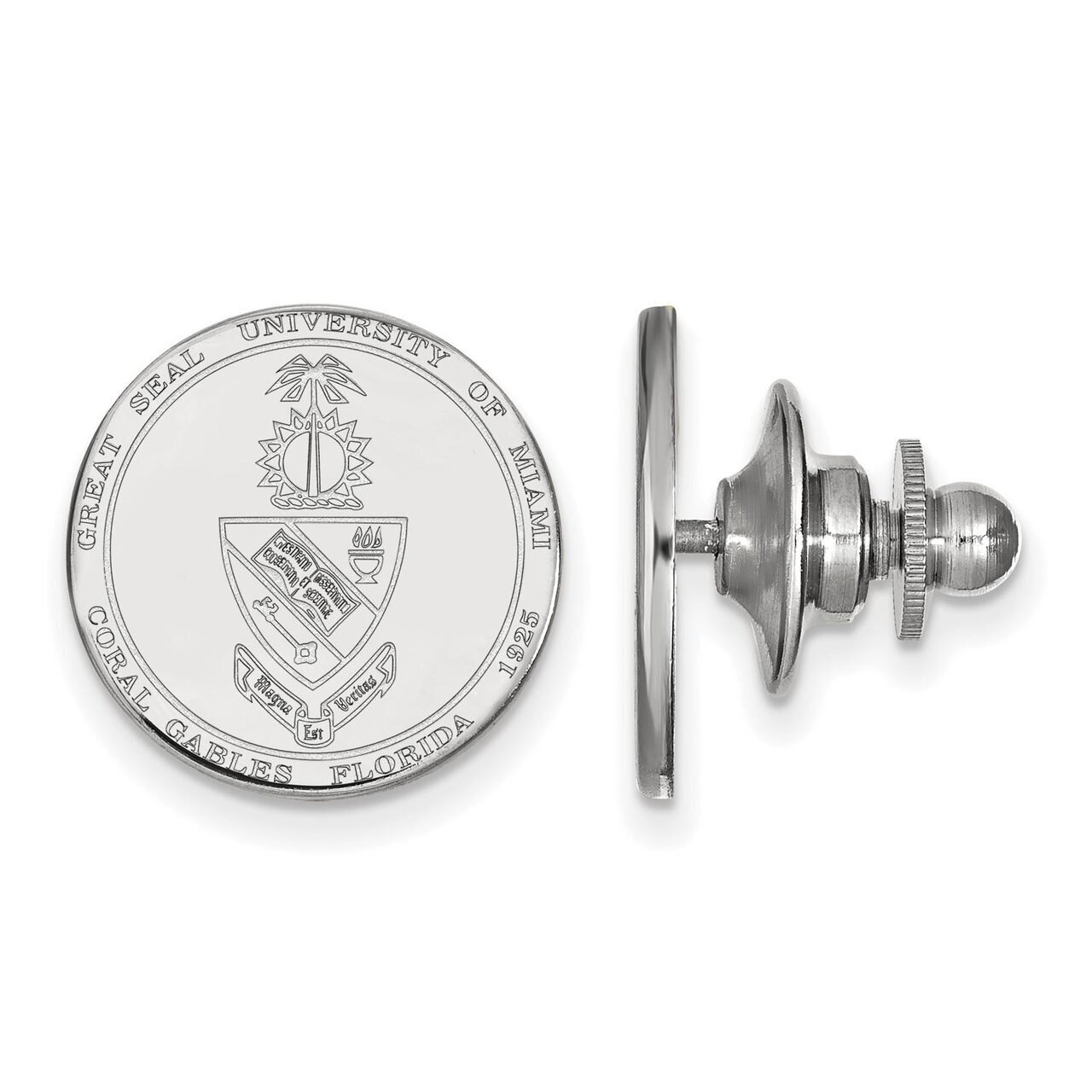 University of Miami Crest Lapel Pin Sterling Silver SS068UMF