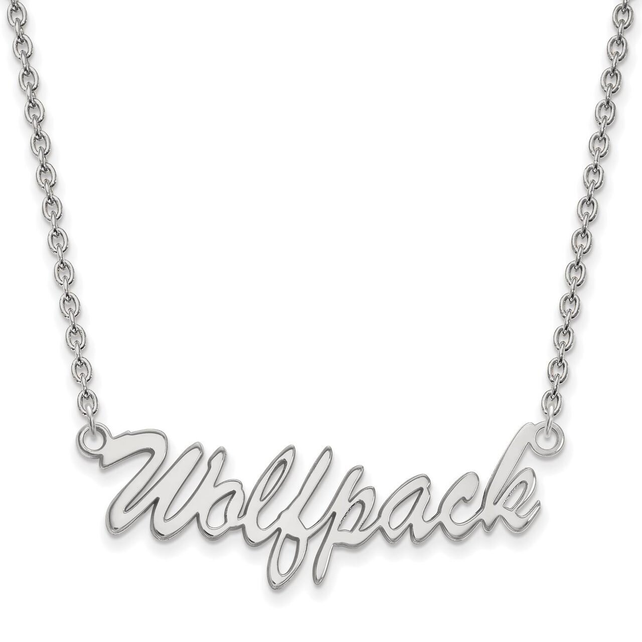 North Carolina State University Medium Pendant with Chain Necklace Sterling Silver SS069NCS-18, MPN…