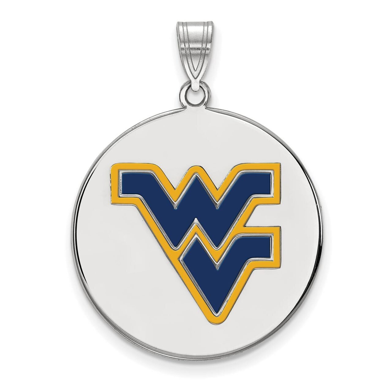 West Virginia University Large Enamel Disc Pendant Sterling Silver SS070WVU, MPN: SS070WVU, 8867747…