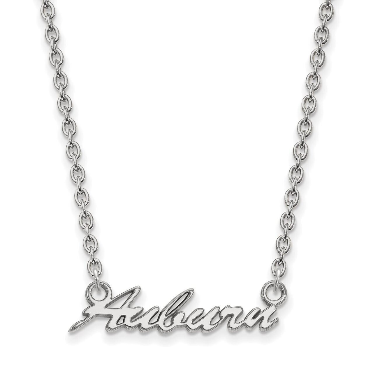 Auburn University Medium Pendant with Chain Necklace Sterling Silver SS075AU-18, MPN: SS075AU-18, 8…