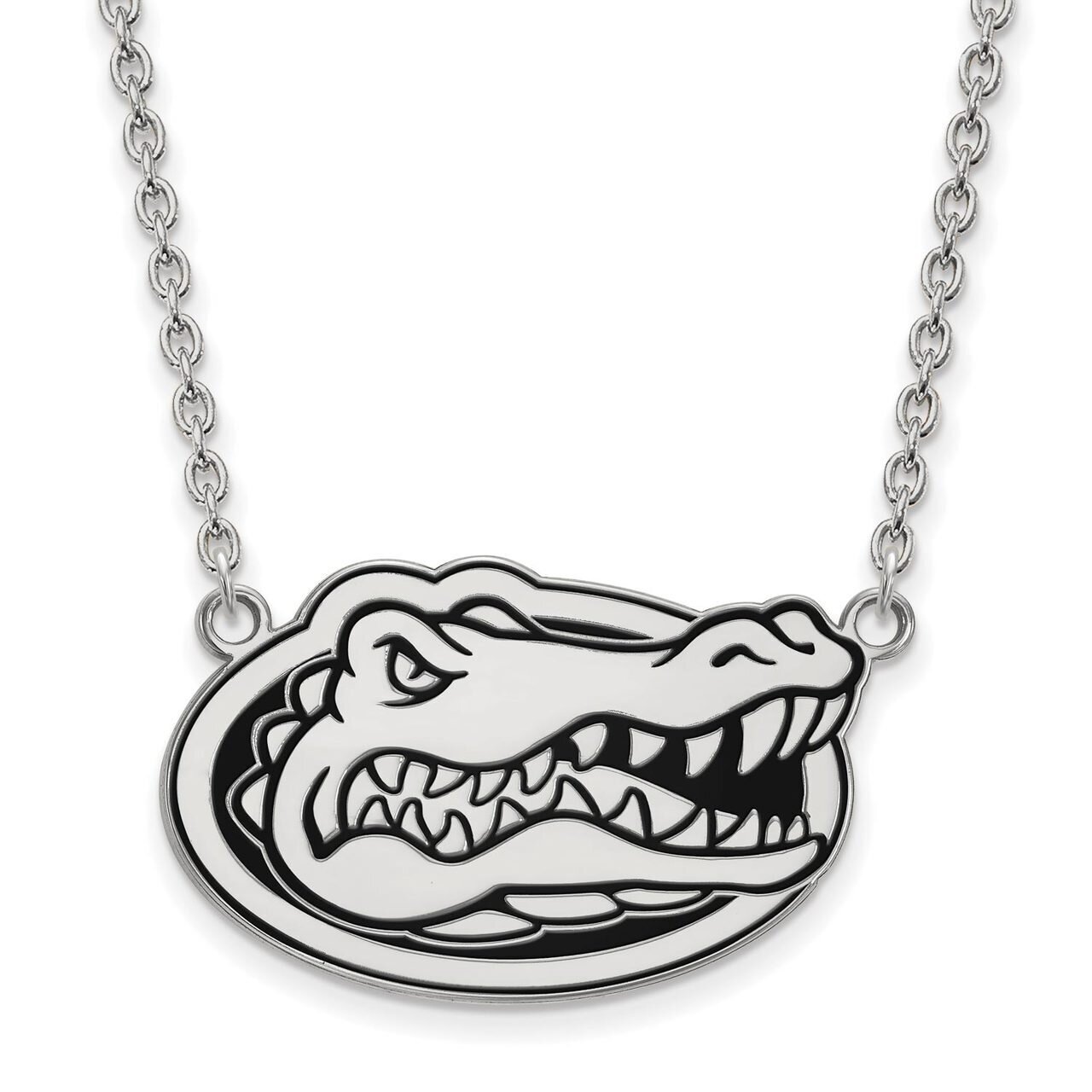 University of Florida Large Enamel Pendant with Chain Necklace Sterling Silver SS076UFL-18, MPN: SS…