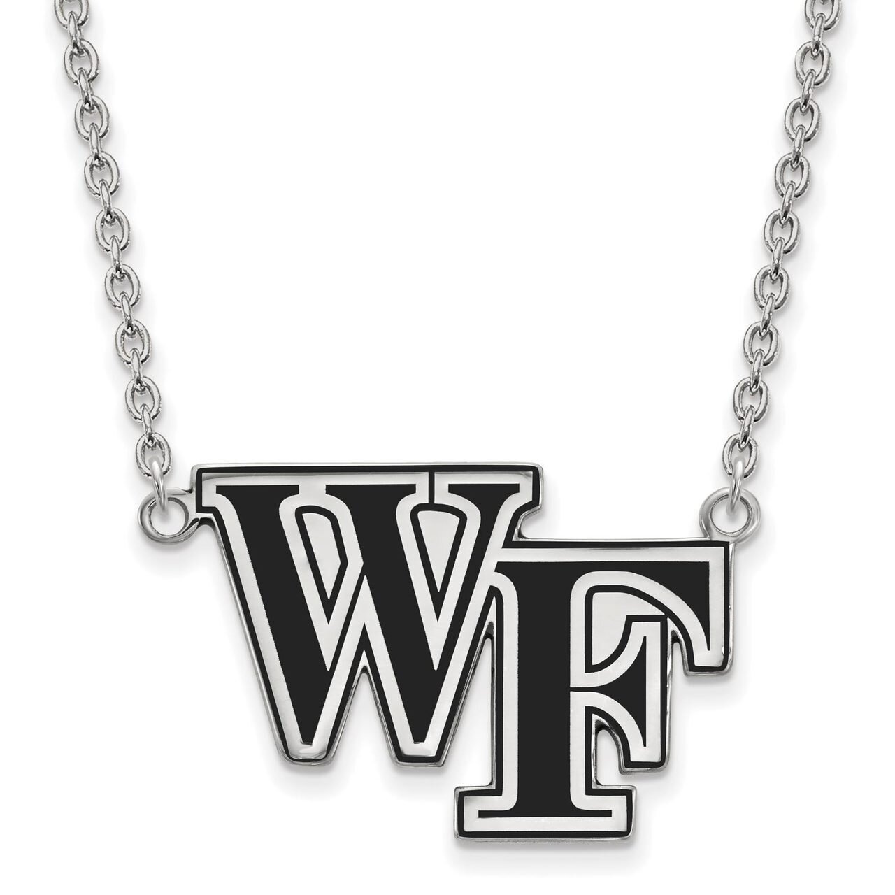 Wake Forest University Large Enamel Pendant with Chain Necklace Sterling Silver SS079WFU-18, MPN: S…