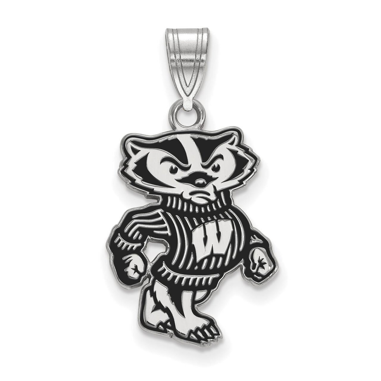 University of Wisconsin Large Enamel Pendant Sterling Silver SS096UWI