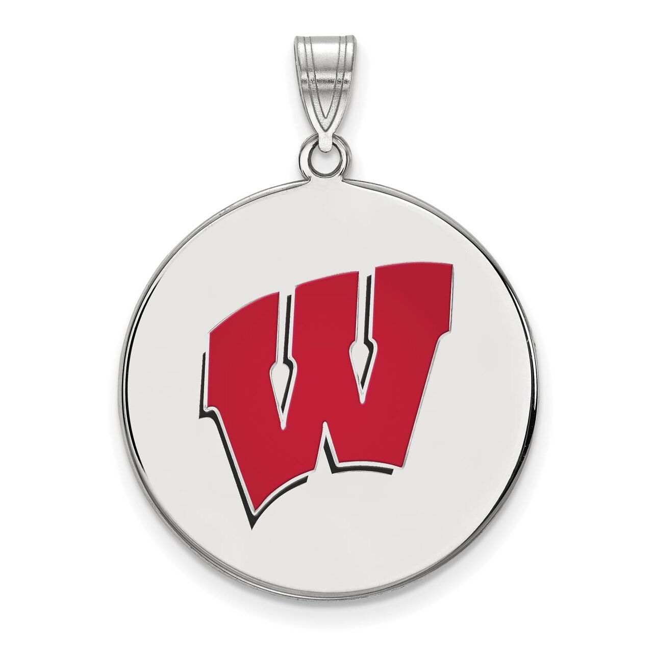 University of Wisconsin x-Large Enamel Disc Pendant Sterling Silver SS098UWI, MPN: SS098UWI, 886774…